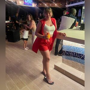 Red two piece set- shorts & vest